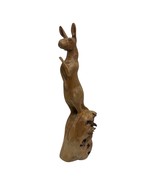 Hand Carved Vintage Folk Art Kangaroo Wooden Pine Log Arm Up Statue Figu... - $555.28 MXN