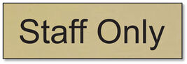 GOLD OR SILVER 2 X 8" STAFF ONLY NAME PLATE DOUBLE STICK or MAGNETIC - $19.95