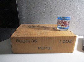 10 Vintage 6 oz PEPSI-COLA Stained Tiffany Style Drinking Cup Glasses 3.5&quot; Box - £31.02 GBP