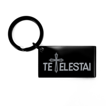 Motivational Christian Black Keychain, Tetelestai, Inspirational Christm... - $19.75
