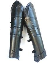 Medieval Leather Dark Elf Greaves Leg Armor/LARP Fantasy Elven Armor/Leg - £63.07 GBP