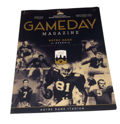 University Of Notre Dame Vs. Georgia “Gameday” Magazine Sep. 9, 2017 W/ ... - $17.12