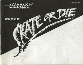 ORIGINAL Vintage Ultra Skate or Die Nintendo NES Manual  - £15.50 GBP