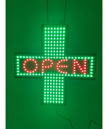 19&quot; x19&quot; Pharmacy Dispensary Window Display LED OPEN Sign Green Medical ... - $153.92 CAD