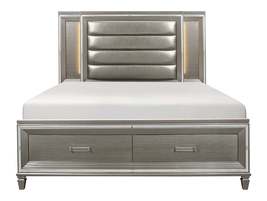 Modern Bedroom Furniture 1pc Queen Platform Bed Footboard Storage Uphols... - £1,378.46 GBP