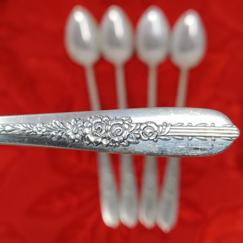 5X Long Handled Teaspoons 1939 ROYAL ROSE Oneida Nobility Plate Silverpl... - $19.98