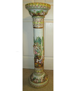 Italian Capodimonte Sculptured  Hand Painted Porcelain Cherub Pedestal  ... - €374,46 EUR