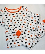 Girls Size 7 Halloween Pajamas-  Pumpkins Black Cats Hearts - £7.10 GBP