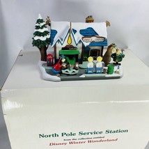 Danbury Mint Disney Winter Wonderland  North Pole Service Station Lights Up - $39.99