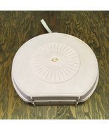 Vintage round plastic case empty hair dryer case storage movie photo prop  - $19.75