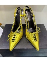 Women&#39;s Summer High-end New Metal Stiletto Sandals Fashion Pointed Rivet Single  - £77.46 GBP