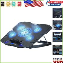 High-Speed 5-Fan Laptop Cooler with Non-Slip Baffle for 12-15.6&quot; Devices - $69.60 CAD