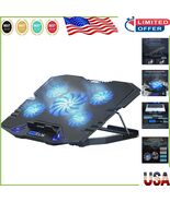 High-Speed 5-Fan Laptop Cooler with Non-Slip Baffle for 12-15.6&quot; Devices - $69.70 CAD