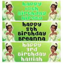 PRINCESS TIANA Personalised Birthday Banner - Tiana Birthday Party Banner - $5.42