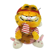 9&quot; Vintage Dakin Garfield Christmas Pajamas Pooky Bear Stuffed Animal Plush Toy - £29.13 GBP