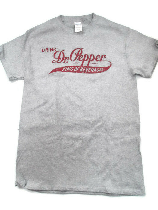 Dr Pepper Gray Tee T-shirt Size Large King of Beverages - $9.41