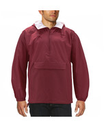 Men&#39;s Water Resistant Windbreaker Hooded Half Zip Pullover Rain Jacket - $30.33 CAD