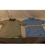 2 Mens Nike Golf Blue White Striped Large / Green White Large Polo Shirts - $439.99 MXN