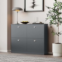 Slim Gray Hidden Shoe Cabinet 4-Drawer Entryway Rack - $2,584.44 MXN