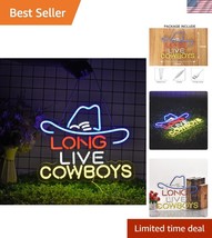 Unique Long Live Cowboy Neon Sign | Vibrant USB Dimmable Light for Home ... - $40.50