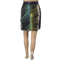 Ann Taylor Loft Skirt 4P NEW Career Silky Peacock Mini Colorful A Line S... - $24.74