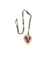 Women&#39;s Avon Heart Shaped Pendant Silver Necklace - £7.70 GBP