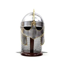 Medieval Viking Helmet with Chainmail - Crusader Warrior Armor Knight  Gift - £80.49 GBP