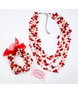 Garold C Miller GCM Friends Collection Red Faux Coral Pearl Necklace Bra... - $31.68