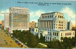 View of Caddo Parish Court House Square Shreveport Louisiana Postcard - £5.81 GBP