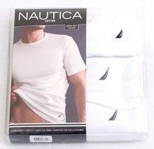  Nautica White Cotton Crew Neck Tee Shirt 3 in Package New in Package Me... - $39.99