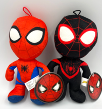 Set of 2 Marvel Spider Man Plush Toys 8 inch each Spider-Man &amp; Miles Mor... - $17.63