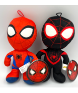 Set of 2 Marvel Spider Man Plush Toys 8 inch each Spider-Man &amp; Miles Mor... - $17.63