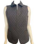Talbots Women&#39;s Quilted Mid Length Sleeveless Vest Black XS - $32.57 CAD