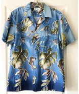 Vintage Kole Kole Hawaiian Mens Aloha Camp Shirt Sz M Tropical Blue Ombr... - £31.37 GBP