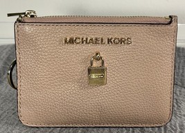 Women&#39;s Keychain Coin Pouch ID CC Slots Michael Kors Adele Tan Name Logo - $48.00