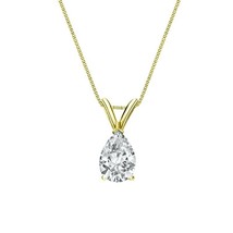2Ct Pear Brilliant Lab Created Topaz 14k Yellow Gold Plated Solitaire Pendant - £54.17 GBP