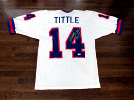 Y.A. Tittle New York Giants Hof Stat Signed Auto Vintage Macgregor Jersey Bas - £271.34 GBP