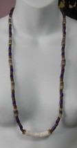 Handmade Brown/Blue Heishi Bead Stone Necklace 14&quot; - $46.53