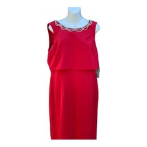 Scarlett Womens A Line Maxi Dress Red Scoop Neck Lined Studded Stretch 12 New - £21.30 GBP