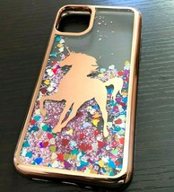 Iphone 11 Pro Max (6.5&quot;) - Floating Waterfall Glitter Liquid Unicorn Rubber Case - £13.57 GBP