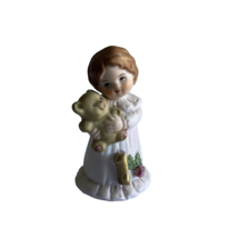 Growing Up Birthday Girl Age 1 Figurine Enesco Porcelain Brunette Topper Vintage - £9.50 GBP