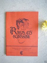 Vintage 1933 Booklet Rays of Sunshine by Wm F Cushing - £14.24 GBP