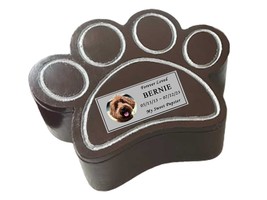 Custom Pet Urn, Paw Print Shape, Small Dog Urn, Cat Urn, Engraved Name P... - £58.97 GBP