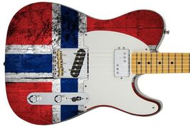 Guitar Skin Axe Wrap Re-skin Weathered Flag of Norway 601 - $44.50