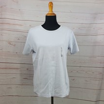 Eddie Bauer Women&#39;s Short Sleeve Light Blue Ribbed Crewneck Tshirt Size ... - $236.58 MXN