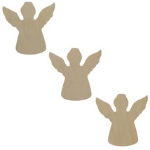 3 Unfinished Wooden Angel Shapes Cutouts DIY Crafts 3.8 Inches - £14.94 GBP