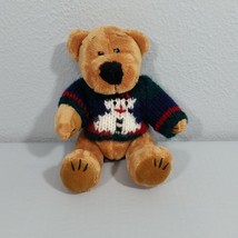 Chrisha Playful Plush 9 inch Jointed Teddy Bear Snowman Sweater Vintage 2004 - $12.50