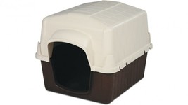 NEW PET BARN 25164 LARGE DOG HOUSE PLASTIC 38&quot;x29&quot;x30&quot; ALMOND COCOA 1011188 - $215.99