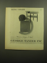 1960 George Tanier Advertisement - Ring Chair by Nanna and Jorgen Ditzel - $14.99
