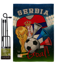 World Cup Serbia Soccer Burlap - Impressions Decorative Metal Garden Pole Flag S - £26.92 GBP